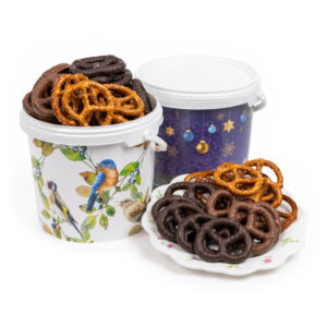 Sweet & Salty Chocolate Covered Specials Pretzels - Decorative Plastic Tub